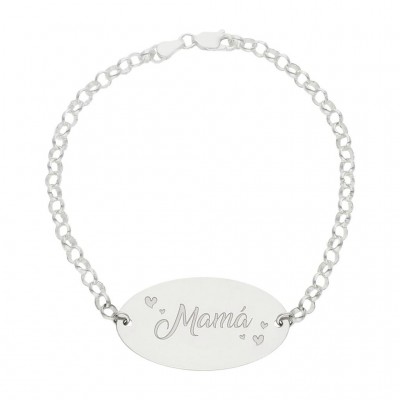 PULSERA MAMA PLATA 925MM