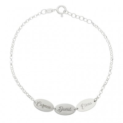 PULSERA PLATA 925MM CHAPAS...