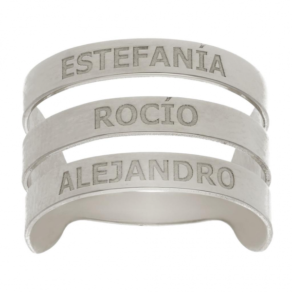 SORTIJA 3 NOMBRES PLATA 925MM