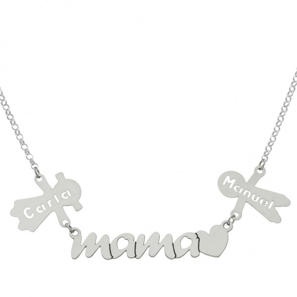 GARGANTILLA MAMA + 2 NIÑOS PLATA 925MM