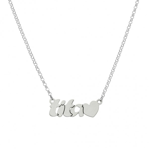 GARGANTILLA TITA + CORAZON PLATA 925MM