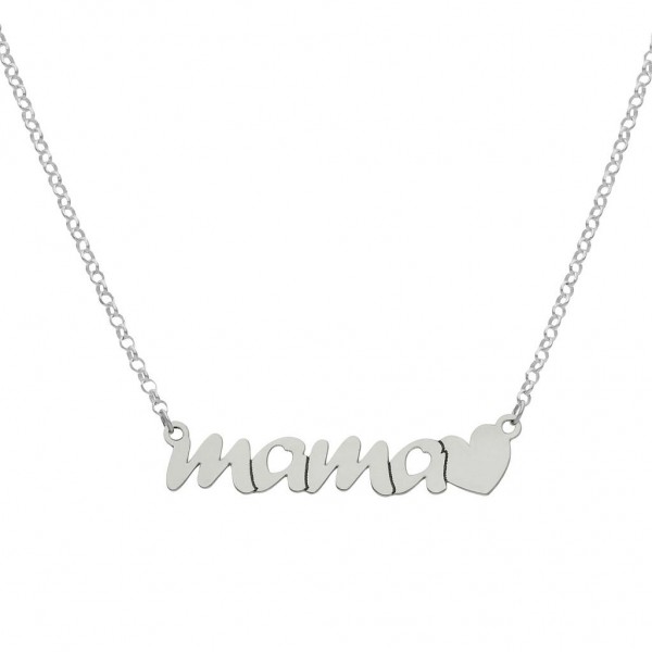 GARGANTILLA MAMA + CORAZON PLATA 925MM