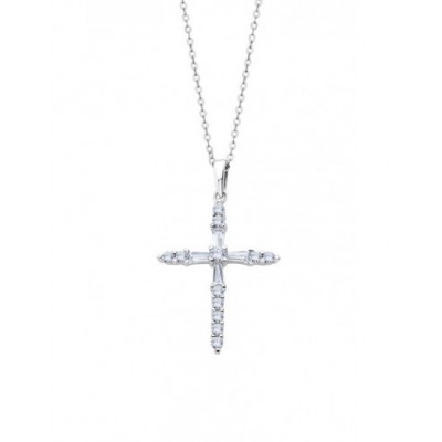 COLLAR CRUZ DE PLATA DE KEY...