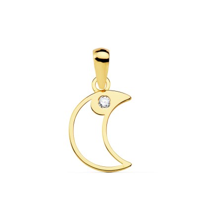 18K COLGANTE LUNA CIRCONITA...