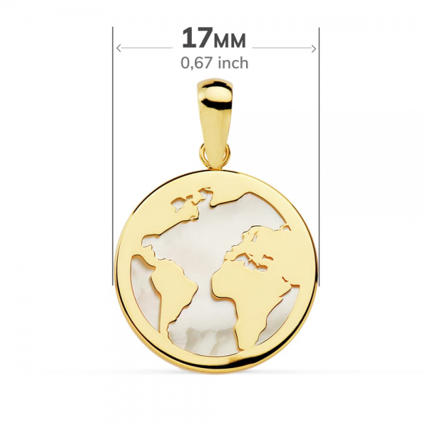 18K COLGANTE MAPAMUNDI NACAR 17 MM