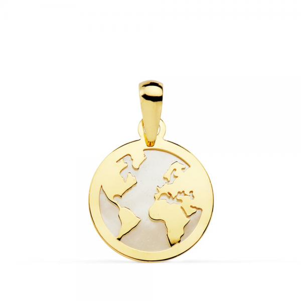 18K COLGANTE MAPAMUNDI NACAR 13 MM