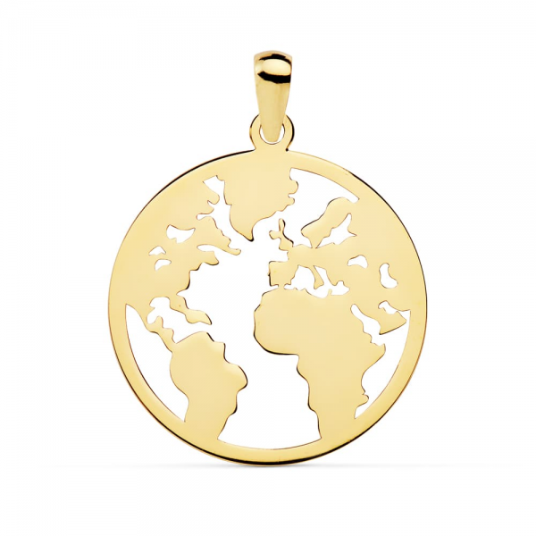 18K COLGANTE MAPAMUNDI CALADO 20 MM