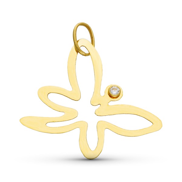 18K COLGANTE ORO AMARILLO MARIPOSA...