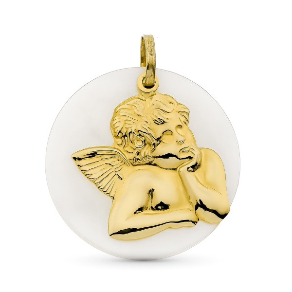 18K COLGANTE ORO AMARILLO ANGEL NACAR...