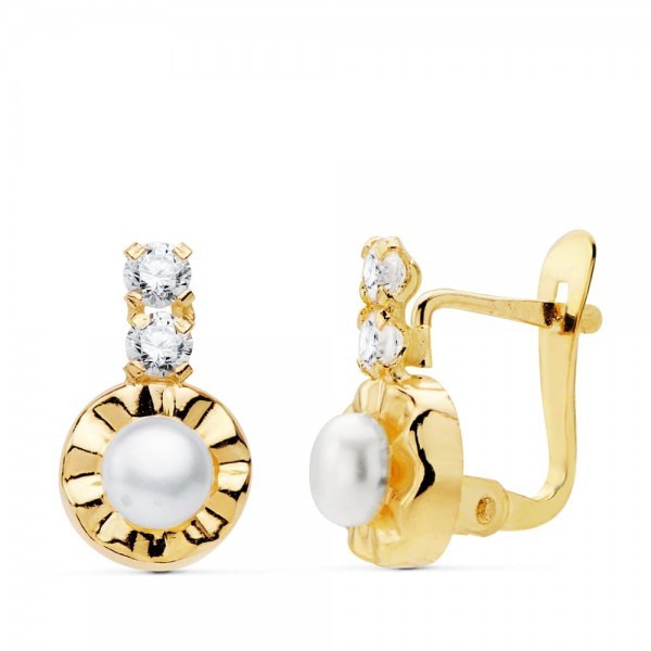 18K PENDIENTES CIRCONITAS 12X7 MM...