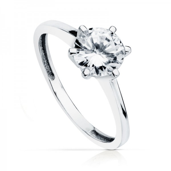 18K SOLITARIO ORO BLANCO 7 MM