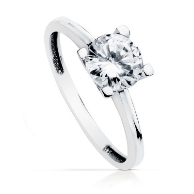 18K SOLITARIO ORO BLANCO 7 MM