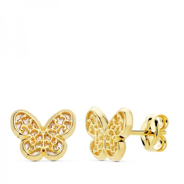18K PENDIENTES ORO AMARILLO MARIPOSA...