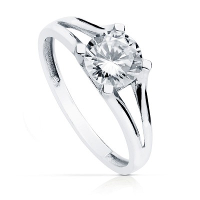 18K SOLITARIO ORO BLANCO 7 MM