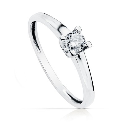18K SOLITARIO ORO BLANCO 4 MM