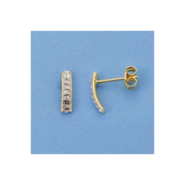 18K PENDIENTES CIRCONITAS 9X2 MM