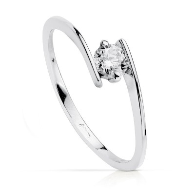 18K SOLITARIO ORO BLANCO 4 MM