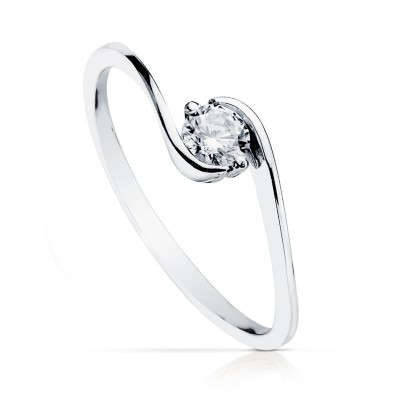 18K SOLITARIO ORO BLANCO 4 MM