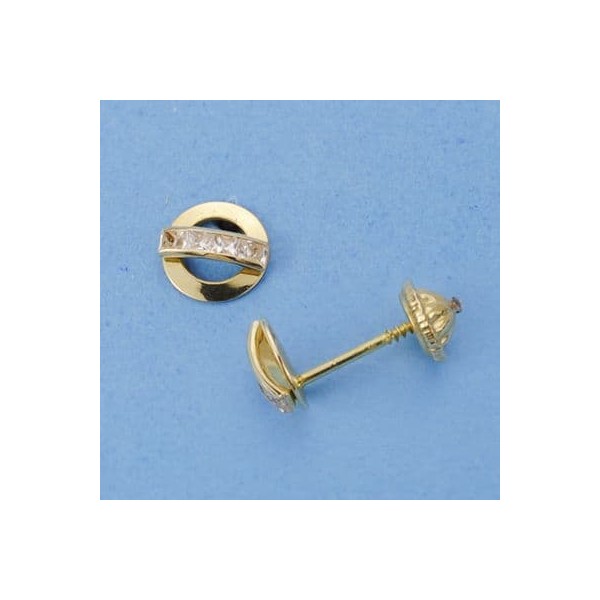 18K PENDIENTES ORO BICOLOR CIRCONITAS...