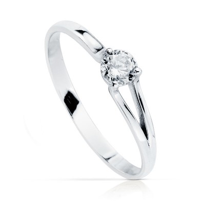 18K SOLITARIO ORO BLANCO 4 MM