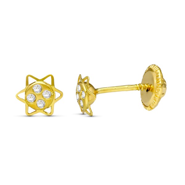18K PENDIENTES ORO AMARILLO ESTRELLA...