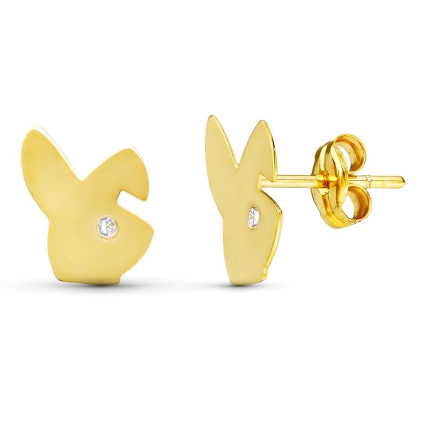 18K PENDIENTES ORO AMARILLO CONEJITO....
