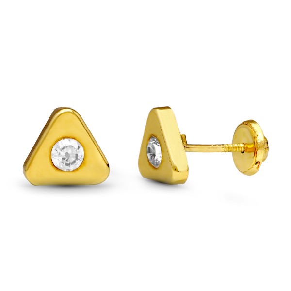 18K PENDIENTES ORO AMARILLO TRIANGULO...