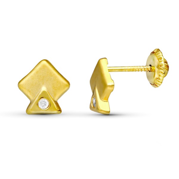 18K PENDIENTES ORO AMARILLO ROMBOS...