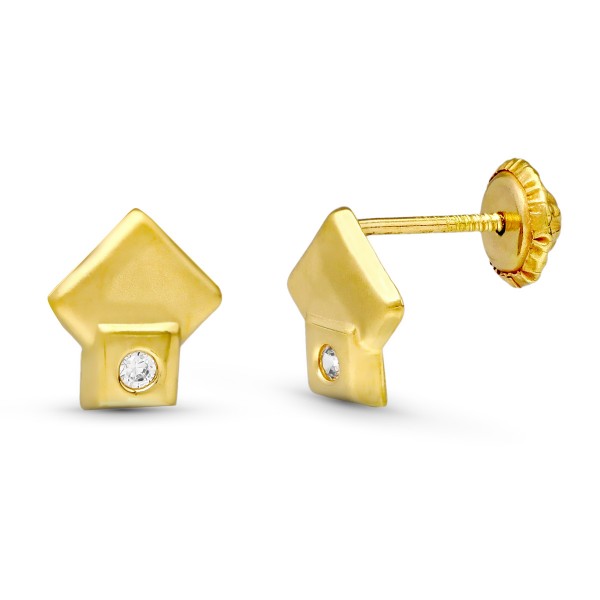 18K PENDIENTES ORO AMARILLO ROMBOS...