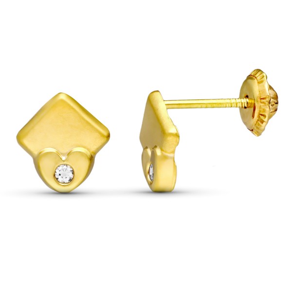 18K PENDIENTES ORO AMARILLO ROMBOS...