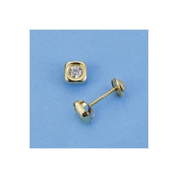18K PENDIENTES ORO AMARILLO CIRCONITA...