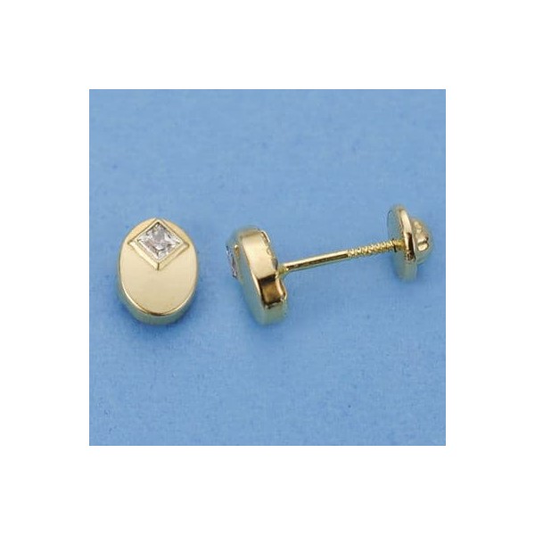 18K PENDIENTES ORO AMARILLO OVAL...
