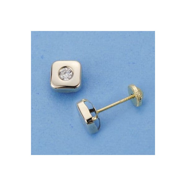 18K PENDIENTES ORO AMARILLO CUADRADOS...