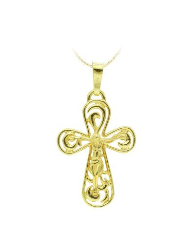 18K CRUZ ORO AMARILLO CON...