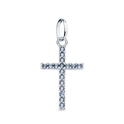 18K CRUZ ORO BLANCO CON...