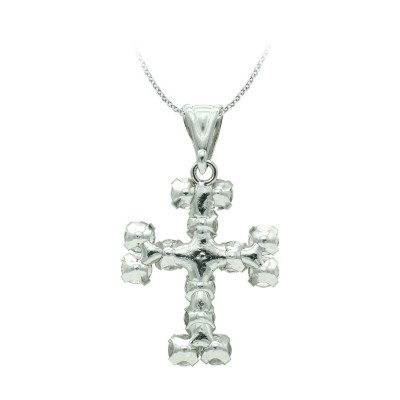 18K CRUZ ORO BLANCO CON...