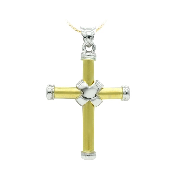 18K CRUZ ORO BICOLOR HUECA BICOLOR...