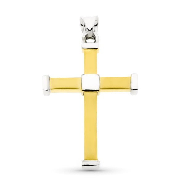 18K CRUZ ORO BICOLOR HUECA BICOLOR...