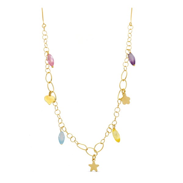 18K GARGANTILLA ORO AMARILLO PIEDRAS...