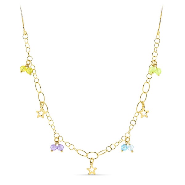 18K GARGANTILLA ORO AMARILLO PIEDRAS...