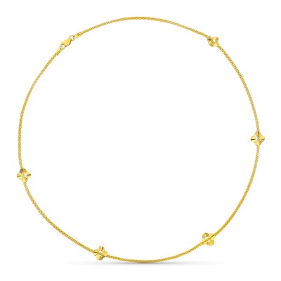 18K GARGANTILLA FLORES Y...