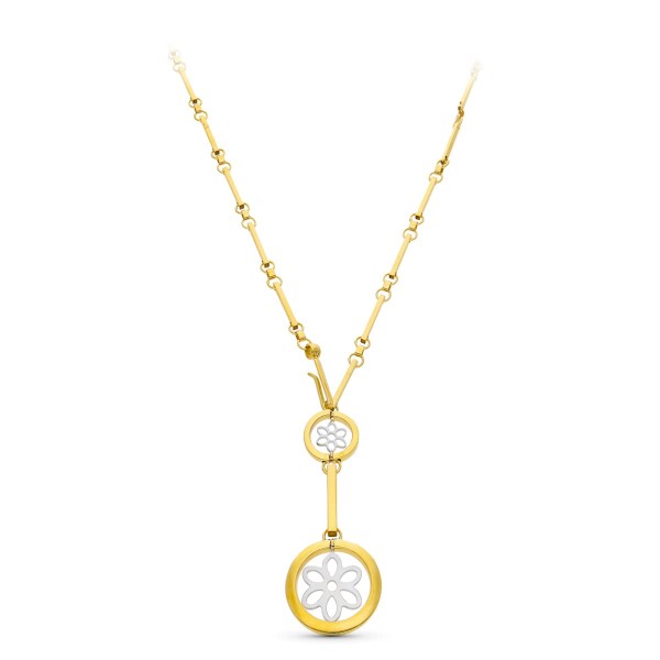 18K GARGANTILLA ORO BICOLOR CIRCULOS...