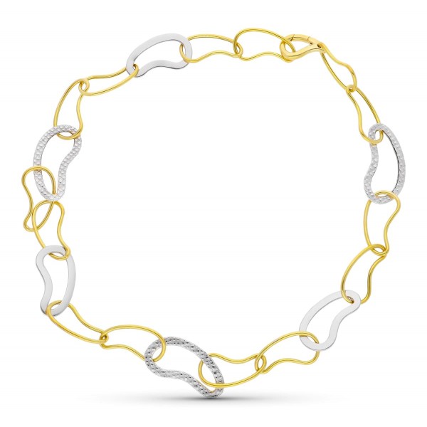 18K GARGANTILLA ORO BICOLOR ESLABONES