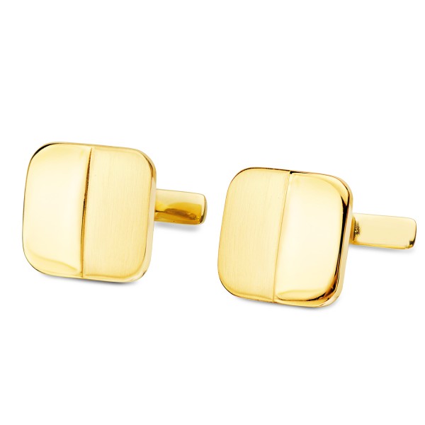 GEMELOS ORO AMARILLO CUADRADOS MATE Y...