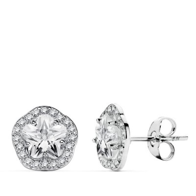 18K PENDIENTES ORO BLANCO...