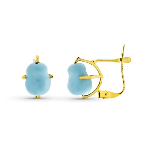 18K PENDIENTES GARRA TURQUESA MEDIANA...