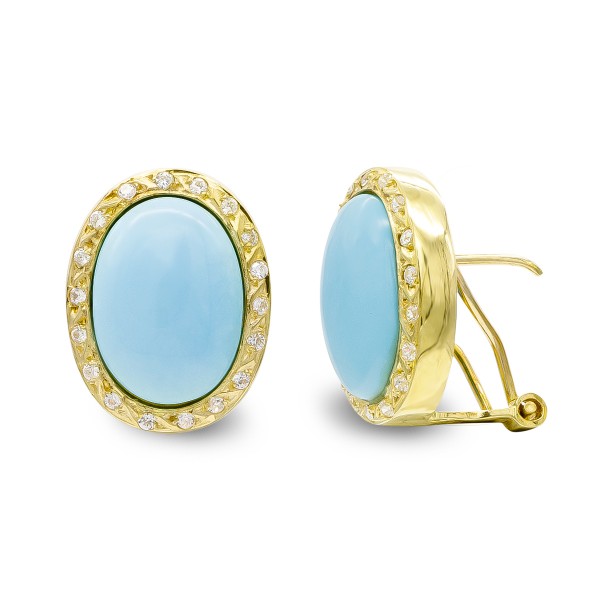 18K PENDIENTES ORO AMARILLO TURQUESA...