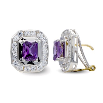 18K PENDIENTES ORO BICOLOR...