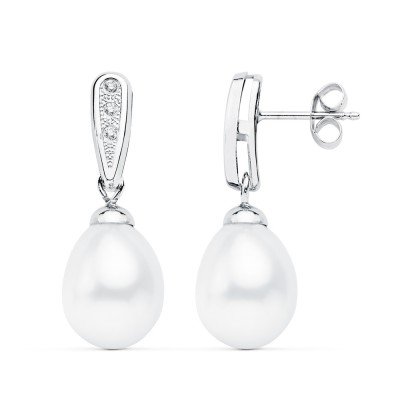 18K PENDIENTES ORO BLANCO...