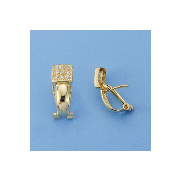 18K PENDIENTES CON CIRCONITAS 18X18 MM